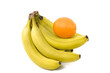 Banan I pomarańcza na białym tle