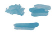 Sea blue color of a brush applied to white art paper, Blue watercolor brush of a paintbrush with transparent image of PNG format extension.