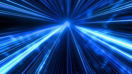 Aufkleber - Abstract blue speed lines agains a black background