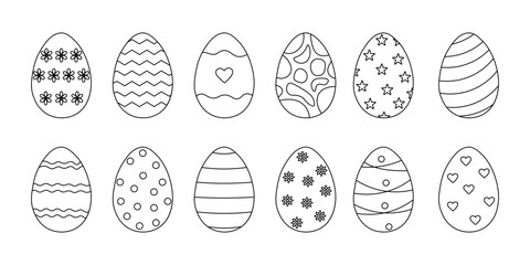 Wall Mural - Doodle style Easter Eggs collection. Perfect for design elements Easter greetings