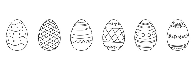 Wall Mural - Doodle style Easter Eggs collection. Perfect for design elements Easter greetings