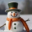 Snowman with a carrot for a nose