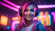 Portrait of the Beautiful Young Pro Gamer Girl