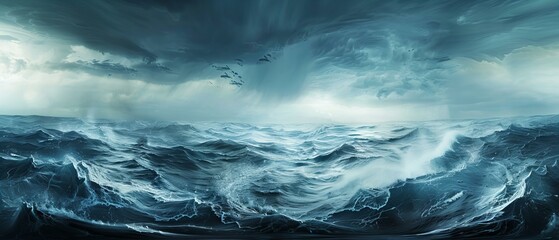 Wall Mural - storm clouds over water