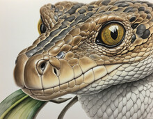 Close Up Of A Dragon Lizard Beautiful Head