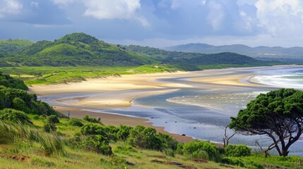 Wall Mural - the beach at the Isimangaliso wetland park, St Lucia, South Africa