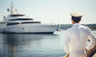 Wall Mural - captain of ships and yachts