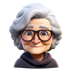 Wall Mural - Memoji beautiful grandma сreated with Generative Ai