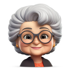 Sticker - Memoji beautiful grandma сreated with Generative Ai