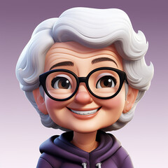 Wall Mural - Memoji beautiful grandma сreated with Generative Ai