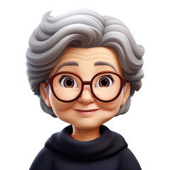 Sticker - Memoji beautiful grandma сreated with Generative Ai