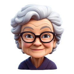 Wall Mural - Memoji beautiful grandma сreated with Generative Ai