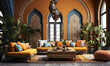 Moroccan style living room design, interior design example