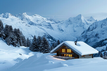 Poster - house in the mountains