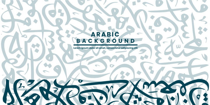 Creative Abstract Arabic Calligraphy Background Contain Random Arabic Letters Without specific meaning in English ,Vector illustration .