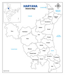 Naklejka na meble Haryana_map_2