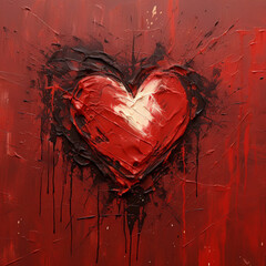 Wall Mural - Abstract red heart