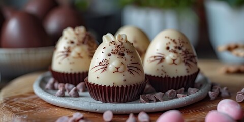 Wall Mural - Festive Easter Desserts: Decorated cupcakes with buttercream frosting to symbolize sweet holiday fun.