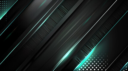 Wall Mural - Black and Mint with templates metal texture soft lines tech gradient abstract diagonal background