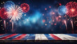 Party background with fireworks and copy space July 4th celebration