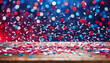 Happy party confetti background with copy space