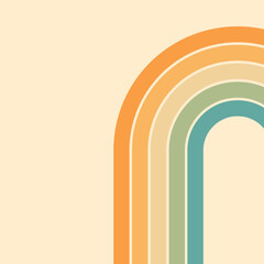 Wall Mural - abstract background of rainbow groovy wavy line design in 1970s hippie retro style. vector pattern r