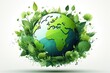 save the green planet concept with green Earth globe, Earth Day