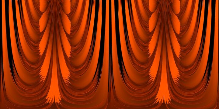 u bend style pattern of a glowing orange gold petal pattern on a black background