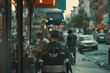 Urban Evening at a Downtown Barber Shop Scene Banner