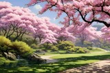 Fototapeta Most - a Branch of cherry blossom tree. AI generated