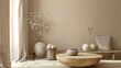 A sandy beige taupe tone providing a neutral and calming backdrop