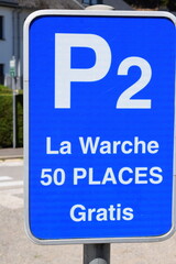 Poster - free parking sign in Belgium