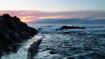 Wall Mural - Sunset at rocks