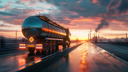 Cargo isotank truck on the highway