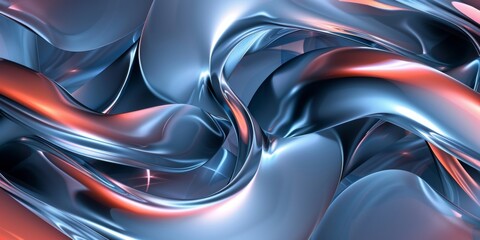 Wall Mural - a blue and red swirl with a shiny, metallic look