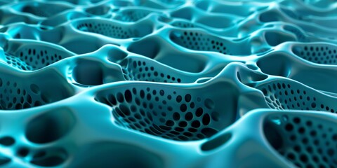 A blue and white image of a patterned surface