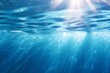 Tranquil Underwater Scene with Sunlight Rays Penetrating Blue Water
