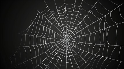 Wall Mural - spiderweb background for halloween concept. modern scary spooky cobweb net on black backdrop. creepy