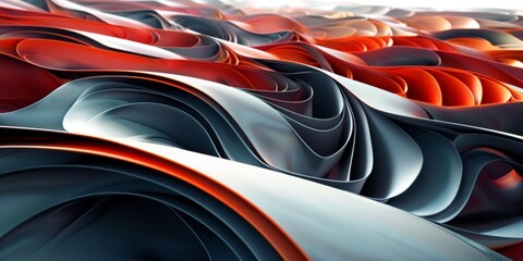 Wall Mural - A colorful abstract painting of a wave with red, blue, and white colors