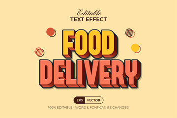 Poster - food delivery text effect 3d style.