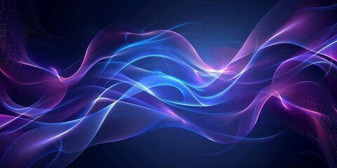 Poster - A blue and purple wave with a purple and blue background