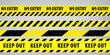 © katarinanh - Black and yellow police stripe border, construction, danger keep out tapes set. Set of danger caution grunge tapes.  Warning signs for your  design on transparent background. EPS10