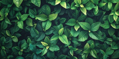 Wall Mural - A lush green plant with leaves that are green and brown