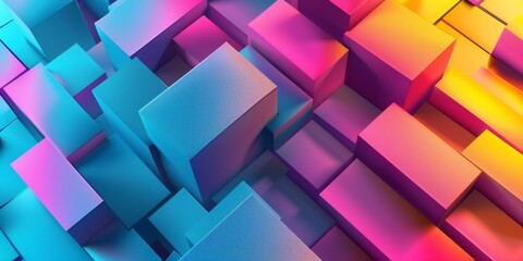 Wall Mural - A colorful image of blocks with a blue background - stock background.