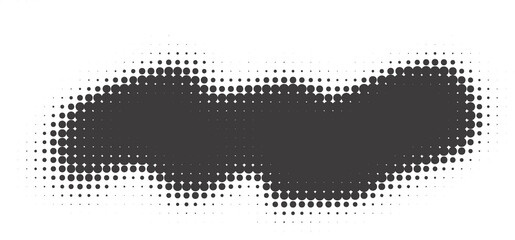 Poster - halftone dotted shape. paint blob with noisy effect. abstract splatter stroke