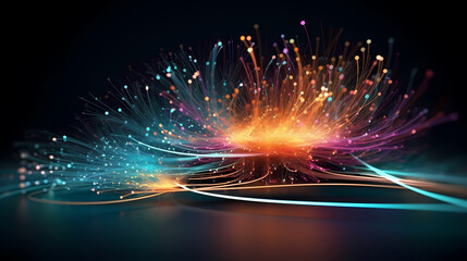  Colorful abstract background representing fiber optics and communication over the internet concept