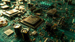 © Gegham - close up of a electronic circuit board, close up of a computer board, technical background