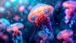 Holographic aquarium with cosmic jellyfish drifting