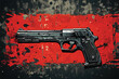 Pistol Illustration.  Pistol Gun Icon Vector Illustration. Handgun, Pistol. The Art of Firepower: Graphic Pistol Portraits. Graphic vector. Pistol on a abstract background. Police and army weapon. 