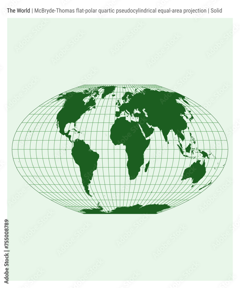 World Map. McBryde-Thomas flat-polar quartic pseudocylindrical equal ...